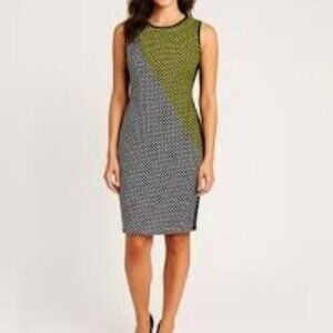 Badgley Mischka Black, White, and Gold Mini Dress